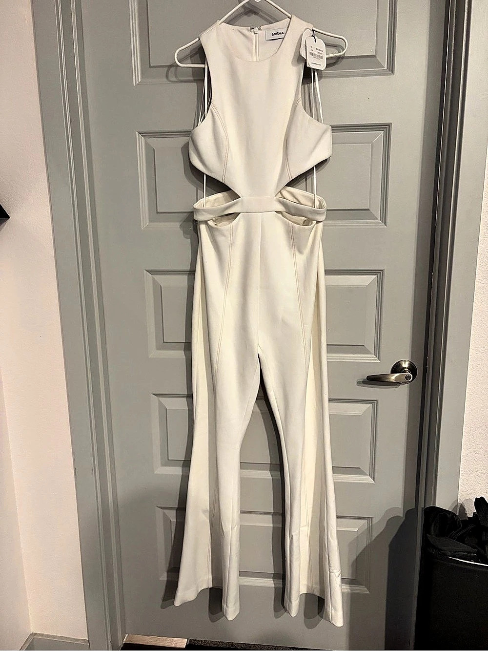 Misha Thea Flare Leg Jumpsuit White